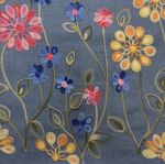 Jeans - B-Trendy Bordüre Stickerei Aqua Blüten Blau Jeans - B-Trendy Bordüre Stickerei Aqua Blüten Blau