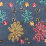 Jeans - B-Trendy Bordüre Stickerei Blumen Blau Jeans - B-Trendy Bordüre Stickerei Blumen Blau