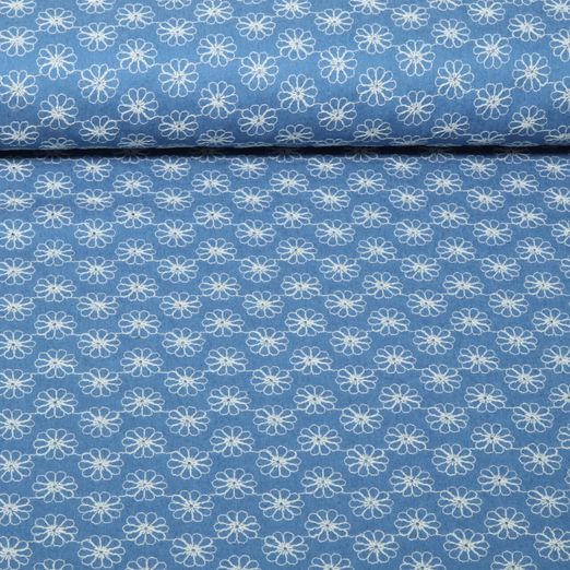 Jeans - B-Trendy Blumenstickerei Hellblau