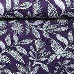 Viskosejersey - Blätter Aubergine