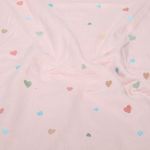 Baumwoll-Musselin – Double Gauze Bestickt Herzen Rosa Baumwoll-Musselin – Double Gauze Bestickt Herzen Rosa