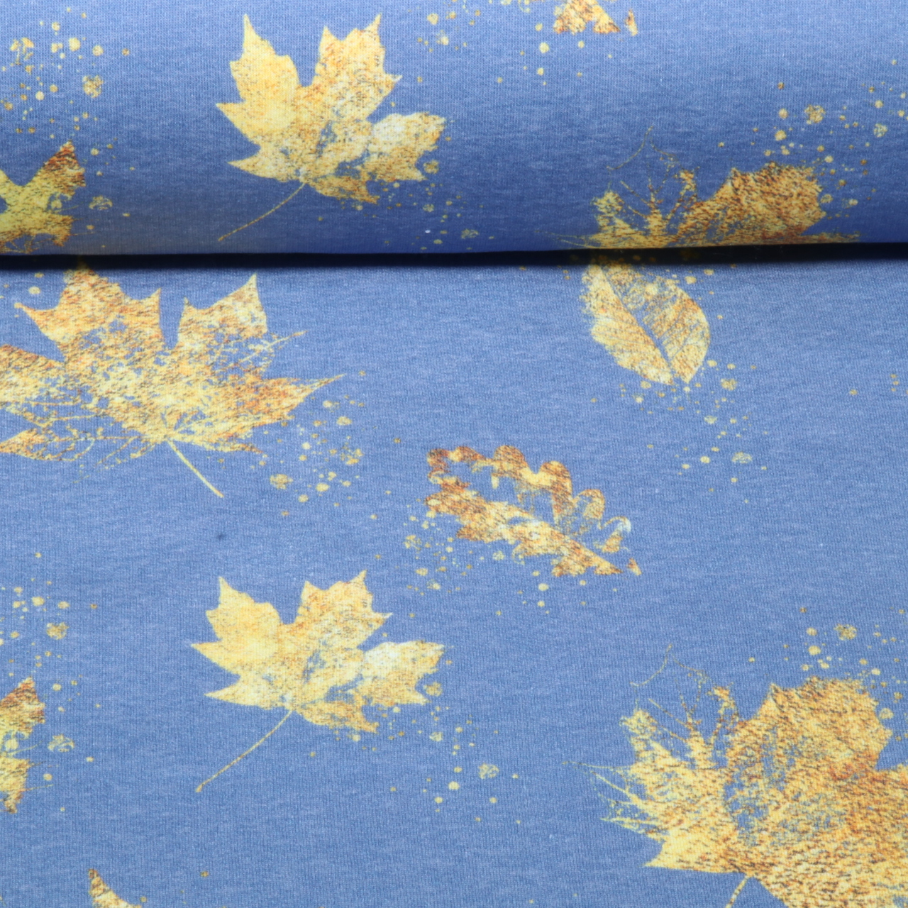 Jogging - Glitzerpüppi Digital Herbstblätter Jeansblau-0 Jogging - Glitzerpüppi Digital Herbstblätter Jeansblau-0