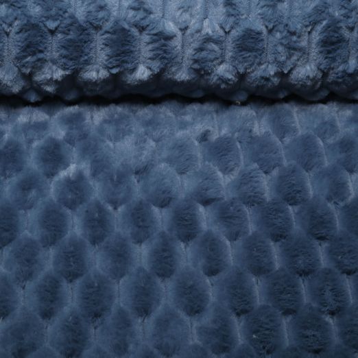 Kunstfell Zita - Waben Uni Jeansblau Kunstfell Zita - Waben Uni Jeansblau