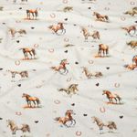 Jersey - Stampa digitale Amore per i cavalli beige Jersey - Stampa digitale Amore per i cavalli beige