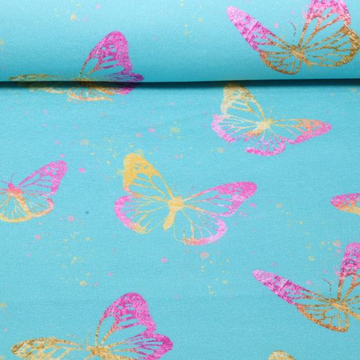 Jogging - Glitzerpüppi Impression numérique de papillons Turquoise Jogging - Glitzerpüppi Impression numérique de papillons Turquoise