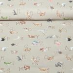 Flanelle de coton - Impression numérique « ABC des animaux » et « Sable » Flanelle de coton - Impression numérique « ABC des animaux » et « Sable »