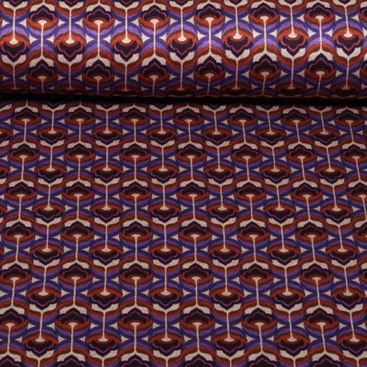 Jersey Romanite - Rouge rétro multicolore Jersey Romanite - Rouge rétro multicolore