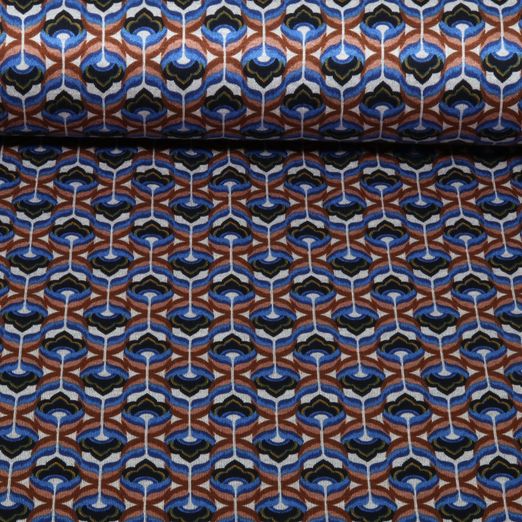Jersey Romanite - Bleu rétro multicolore Jersey Romanite - Bleu rétro multicolore