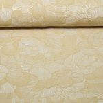 Modestoff - Jacquard-Polyester Blumen Beige