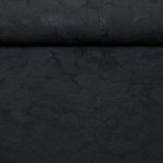 Modestoff - Jacquard-Polyester Blumen Schwarz