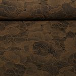 Modestoff - Jacquard-Polyester Blumen Braun