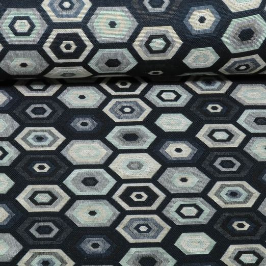 Gobelin - Hexagon Anthrazit Grau
