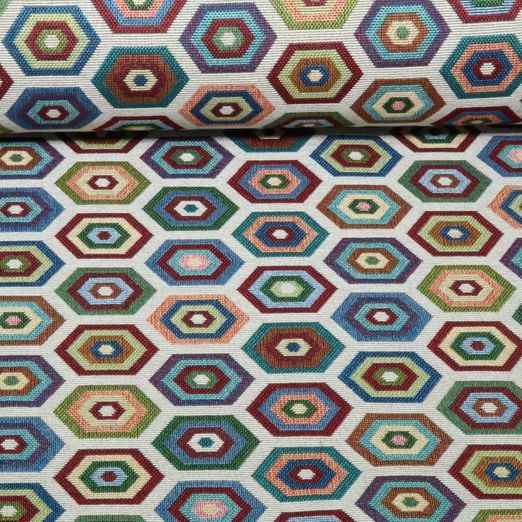 Gobelin - Hexagon Ecru Multicolor