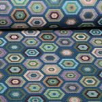 Gobelin- Hexagon Petrol Multicolor