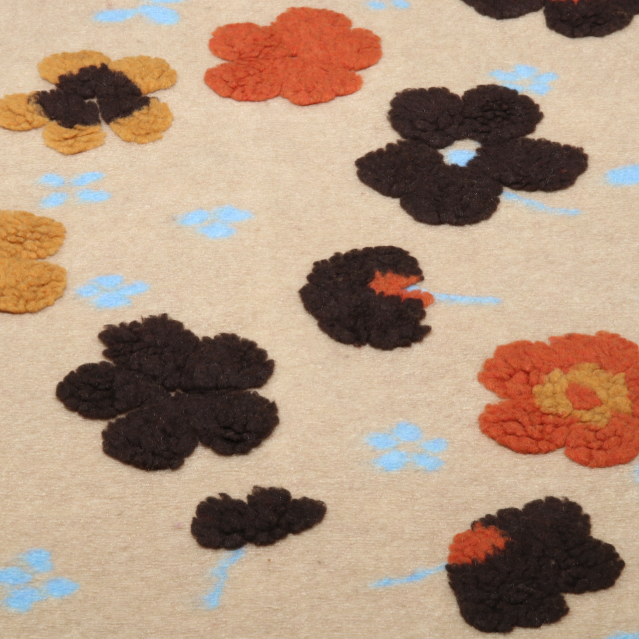 Mantelstoff - Jacquard Strick 3D Teddyblumen Beige-1 Mantelstoff - Jacquard Strick 3D Teddyblumen Beige-1