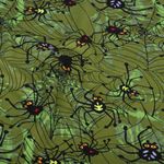 Popeline di cotone – Ragni di Halloween verde oliva Popeline di cotone – Ragni di Halloween verde oliva