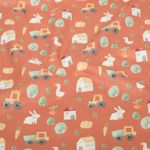 Cretonne di cotone – stampa digitale fattoria terracotta Cretonne di cotone – stampa digitale fattoria terracotta