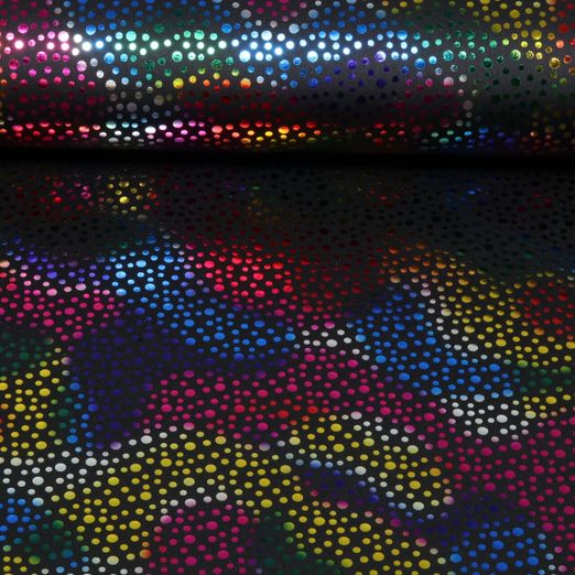 Faschingsjersey - Foil Punkte Schwarz Multicolor Faschingsjersey - Foil Punkte Schwarz Multicolor