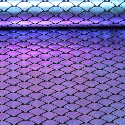Folienjersey - Foil Fächer Schwarz Multicolor