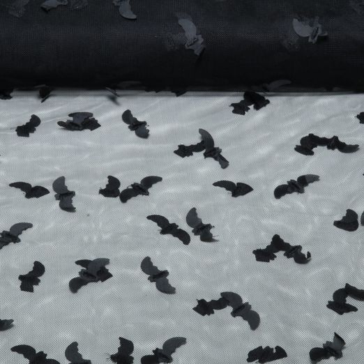 Tulle - Application « chauves-souris » noire Tulle - Application « chauves-souris » noire