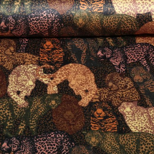 Samt - Digital Leoparden Braun Multicolor Samt - Digital Leoparden Braun Multicolor