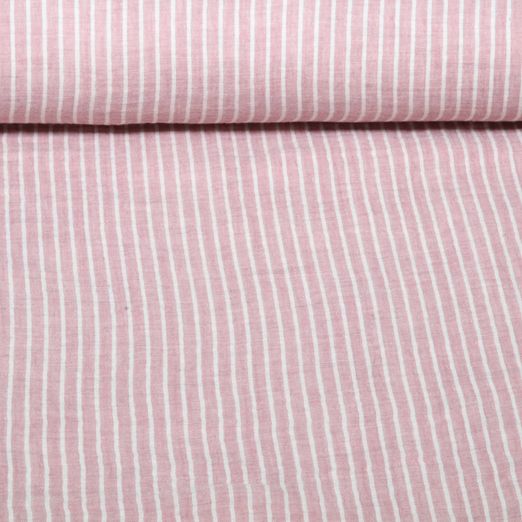Baumwoll-Musselin - Double Gauze Streifen Pink