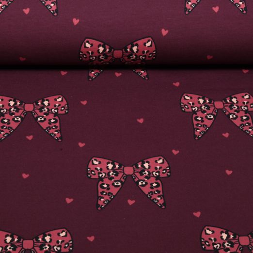 Sommersweat - French Terry Leo Schleifen Bordeaux Sommersweat - French Terry Leo Schleifen Bordeaux