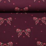Sommersweat - French Terry Leo Schleifen Bordeaux Sommersweat - French Terry Leo Schleifen Bordeaux