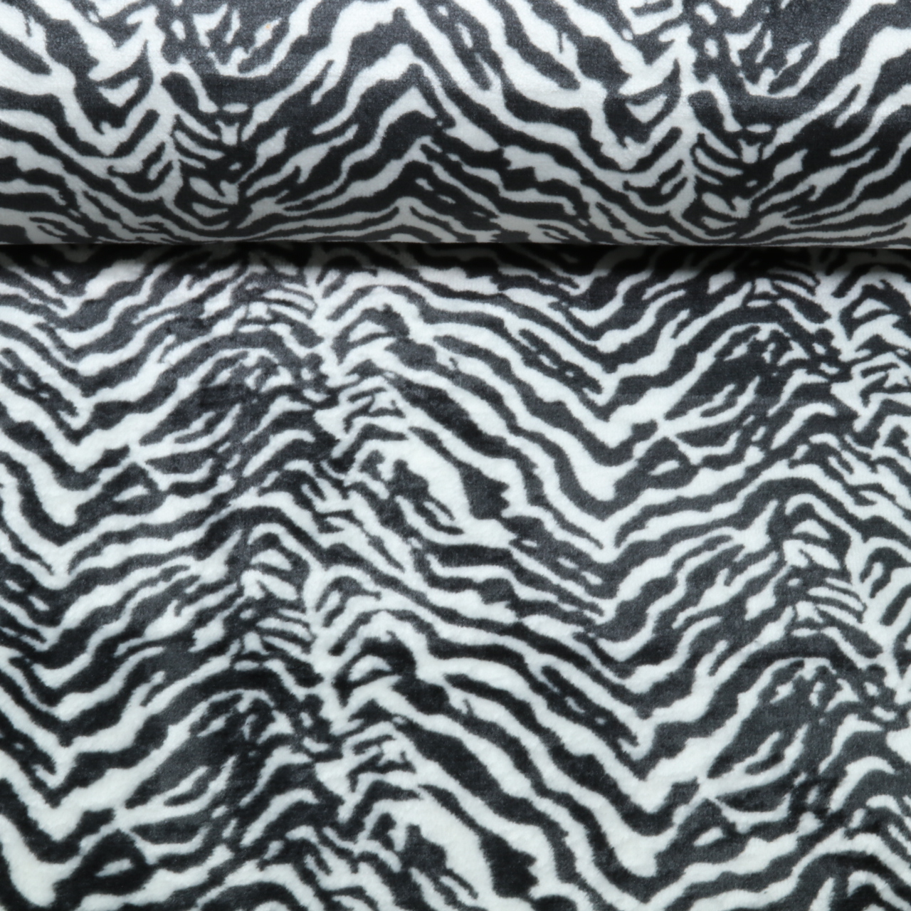 Kuschelfleece - Zebra Weiß Schwarz-0 Kuschelfleece - Zebra Weiß Schwarz-0