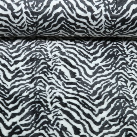 Kuschelfleece - Zebra Weiß Schwarz Kuschelfleece - Zebra Weiß Schwarz