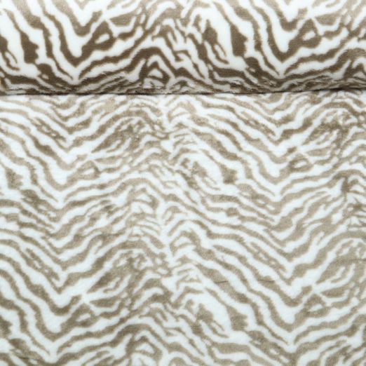 Kuschelfleece - Zebra Weiß Beige Kuschelfleece - Zebra Weiß Beige