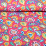 Baumwoll-Webware - Blumen Boho Pink Baumwoll-Webware - Blumen Boho Pink