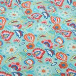 Tessuto di cotone - Fiori boho azzurro ghiaccio