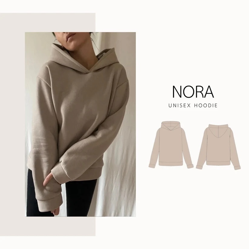 Hoodie unisex - Nora - Schnittmuster eBook-1 Hoodie unisex - Nora - Schnittmuster eBook-1