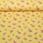 Toile de coton - Petites roses couleur Curry
