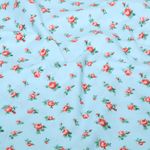 Tissu de coton tissé - Petites fleurs bleu clair