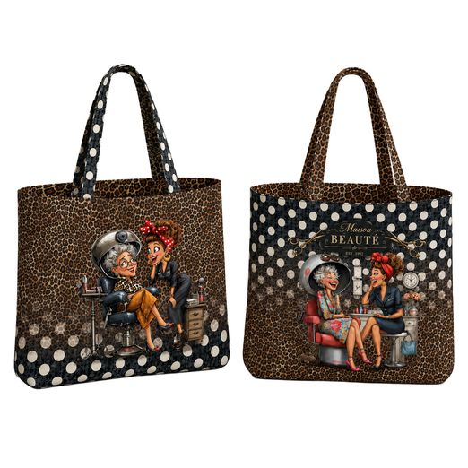 Panneau de sacs en toile canevas - Stenzo Impression numérique : sac réversible pour coiffeur, Multicolore