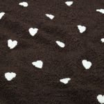 Teddyfleece - Bestickt Herzen Dunkelbraun