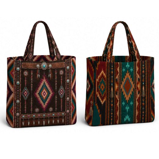 Panneau de sacs en toile canevas - Sac réversible Stenzo Impression numérique, style ethnique