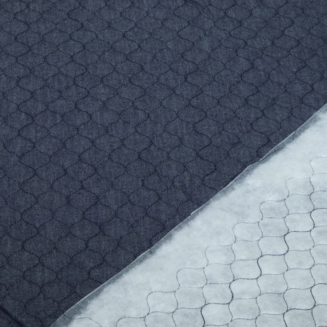 Jeans - Matelassé en nid d'abeille avec doublure en non-tissé, Bleu foncé-1 Jeans - Matelassé en nid d'abeille avec doublure en non-tissé, Bleu foncé-1