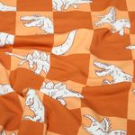 Sommersweat - French Terry Digital Dinos Karo Orange Sommersweat - French Terry Digital Dinos Karo Orange