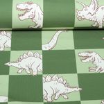 Sweat d'été - French Terry Digital Dinos à carreaux verts