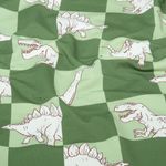 Felpa estiva - french terry stampa digitale Dinos a quadri verde Felpa estiva - french terry stampa digitale Dinos a quadri verde