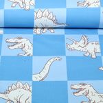 Sweat d'été - French Terry Digital Dinos à carreaux bleus Sweat d'été - French Terry Digital Dinos à carreaux bleus