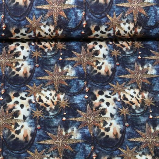 Sweat d'été - Stenzo Impression numérique French Terry, motif étoiles, Leo, Bleu Sweat d'été - Stenzo Impression numérique French Terry, motif étoiles, Leo, Bleu