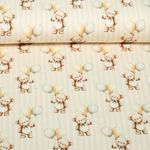 Jersey - Digital Teddys Ballons Rayures Beige