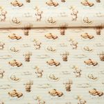 Jersey - Digital Teddys, rayures ciel, Beige