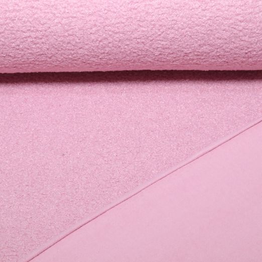 Polaire teddy double face Bouclette - Rose uni Polaire teddy double face Bouclette - Rose uni