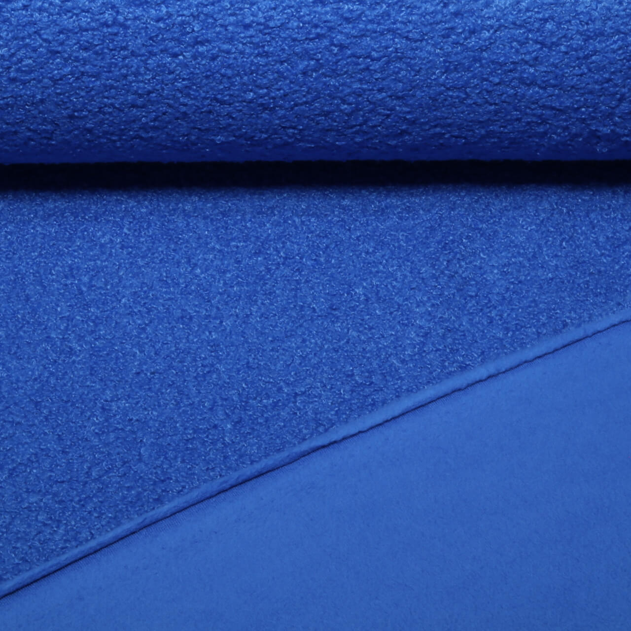 Polaire teddy double face Bouclette - Bleu cobalt uni-0 Polaire teddy double face Bouclette - Bleu cobalt uni-0