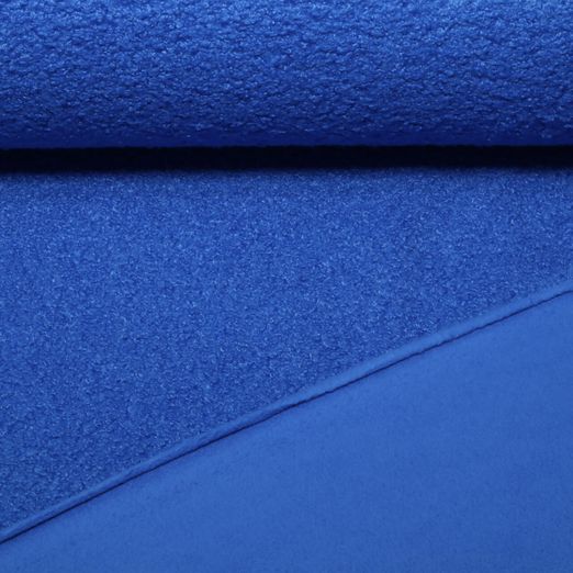 Polaire teddy double face Bouclette - Bleu cobalt uni Polaire teddy double face Bouclette - Bleu cobalt uni